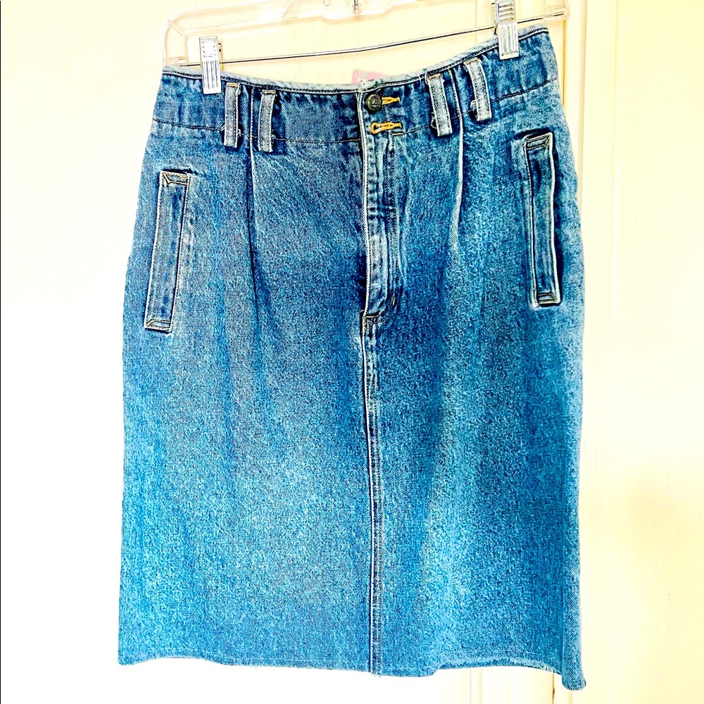 Vintage 80’s Lizwear Denim High Waist Skirt Size 10